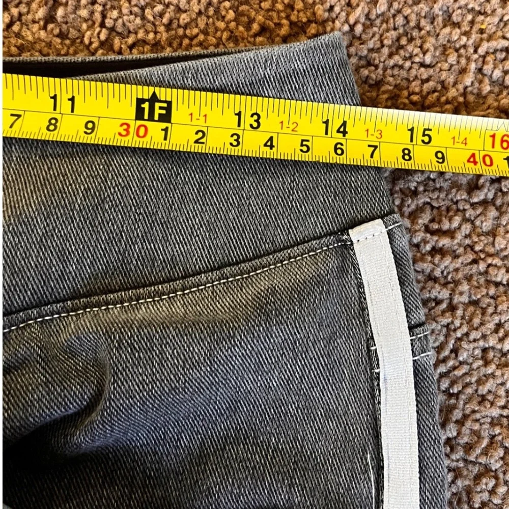 Halara Womens Wide Leg Denim Trousers Washed Grey White Side Stripe Size M New - Picture 10 of 10